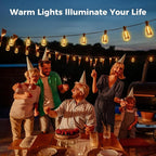 litogo 25 FT LED String Lights for Outside, Waterproof Outdoor Patio Lights with Dimmable Edison Bulbs, Warm White Hanging Light with Timer for Porch Backyard Gazebo Holiday Party