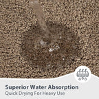 Bathroom Rugs 30" x 46", Non-Slip Extra Soft Absorbent Bath Rugs, Machine Washable Quick Dry Bath Mats for Bathroom Floor, Shower, Bathtub and Sink, Grayish Brown & Coffee