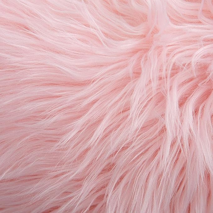WLNUI Set of 2 Pink Christmas Decorative Fluffy Pillow Covers New Luxury Series Merino Style Blush Faux Fur Throw Pillow Covers Fuzzy Cushion Case for Sofa Bedroom Living Room Home Decor 20x20 Inch