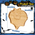 TJ POP Halloween Bat-Shaped Bamboo Serving Tray - 10"x9" Spooky Bat Snack Dessert Platter, Eco-Friendly Natural Wooden Charcuterie Board for Candy, Cookies, Appetizers, Party Decor & Festive Feasts