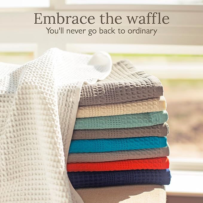 GILDEN TREE Waffle Towels Wash Cloths for Showering, Exfoliating Washcloth Face Towels, Quick Dry Towel Cotton Washcloths Set of 4, Classic Style (Pewter)