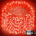 800 LED Red String Lights Outdoor, 262ft Red Christmas Lights 8 Modes Clear Wire, Plug in Waterproof Fairy String Lights for Bedroom Christmas Decorations