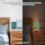 Table Lamp Horse Pattern Colorful Star Horseshoes Letter Nightstand Lamp with Wood Base Fabric Lamp Shade Bedside Desk Lamp for Living Room Bedroom Kids Room Office