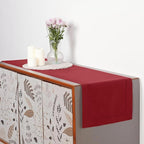 D'Moksha Homes Linen Red Table Runner 144 Inches Long - 100% Pure Linen Extra Long Table Runner 14 x 144 Inch for Fall, Autumn and Halloween - Classic Hemstitch