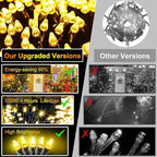 750 LED 240FT Christmas String Lights Outdoor, 12 Pro Modes and Timer Memory & Brightness, Plug in Waterproof Dark Green Wire Twinkle Light for for Xmas Yard Tree Wedding Party Decor (Warm White)