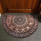 Door Mat Welcome Mat, Heavy Duty Outside Door Mat 23.6 x 35.4 Inch Round Front Door Rug Doormat for Entrance Home Non-Slip Rubber Rug for Front Door, Entryway, Patio (Brown)