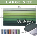 Bulijojo Apple Green Entrance Door Mat Large 17 x 30 Inch Entry Way Doormat Front Door Rug Outdoor Heavy Duty Welcome Mat, Non Slip Rubber Back Low Profile