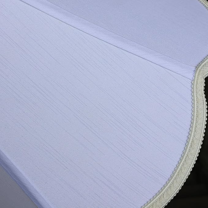 TOOTOO STAR Small scalloped lamp shades, 6" x 13" x 9.25" White Fabric lamp shade, Handmade DIY table lamp, floor lamp, wall lampshade