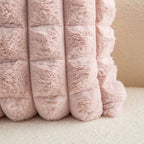 Neelvin Pink Faux Fur Cozy Soft Plaid Decorative Throw Pillow Covers 12x20 inch Set of 2,Velvet Pillowcase Cushion Case for Sofa Couch