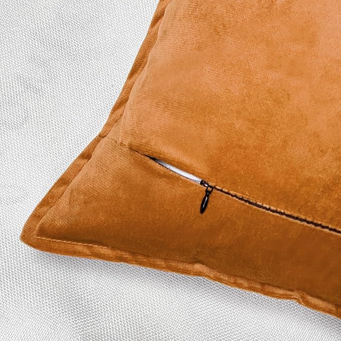 VAKADO Fall Throw Pillow Covers 18x18 Set of 2 Pumpkin Halloween Velvet Decor Decorative Couch Cushion Euro Pillowcases with Fringe Home Bed Decoration for Sofa Bedroom Office