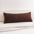 Corduroy Decorative Throw Pillow Covers 14x36 Inch Soft Striped Pillow Covers Modern Farmhouse Home Decor for Sofa Living Room Couch Bed（Dark Brown）