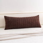 Corduroy Decorative Throw Pillow Covers 14x36 Inch Soft Striped Pillow Covers Modern Farmhouse Home Decor for Sofa Living Room Couch Bed（Dark Brown）