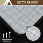 COSY HOMEER Bathroom Rugs Mat 24”x48” Absorbent Non-Slip Bath Mat Plush Shaggy Machine Washable Bath Rugs Soft Polyester Bath Mats for Bathroom Floor,Tub and Shower,Black