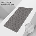 hicorfe Indoor Doormat,Front Back Door Mat Rubber Backing Non Slip Door Mats 20"x59" Absorbent Resist Dirt Entrance Doormat Inside Floor Mats Entryway Washable Low-Profile for Patio,Garden（Grey）