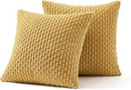 MIULEE Pack of 2 Decorative Throw Pillow Covers 16x16 Inch Soft Boho Striped Textured Corduroy Pillow Covers Modern Farmhouse Home Decor for Couch Bed Sofa Living Room Gold