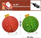 Lamerge Christmas Lanterns Decorations for Home, Indoor Outdoor Holiday Lanter, Warm Lit Farmhouse Lantern for Porch, Yard, Mantle, Party,30.5inch（Red+Green）