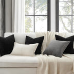Topfinel Decorative 20x20 inch Black Throw Pillow Covers Cushion Cases, Set of 4 Soft Velvet Modern Double-Sided Designs, Mix and Match for Home Decor, Pillow Inserts Not Included
