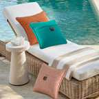 Outdoor Decorative Pillows with Coconut Button Pack of 4, 16" x 16" Outdoor Pillow Set for Couch Bed Throw Patio Sofa, Light Lotus Red
