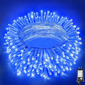 66ft 200 LED Christmas Lights Outdoor - 8 Modes Christmas String Lights Clear Wire with Time Memory, Waterproof Plug in Fairy String Lights for Indoor Outdoor Home Party Garden Decoration, Blue