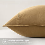 MIULEE Decorative Linen Euro Sham Pillow Covers 24x24 Mustard Yellow Boho Farmhouse Neutral Couch Throw Pillows for Bed Pack of 2 Accent Modern Pillowcase Summer Sofa Livingroom Home Decor