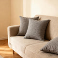 Throw Couch Pillow with Insert 18x18 Inches Set of 2 Square, Cute Modern Home Fall Decor for Living Room Sofa Bed Cushion Accent Case, Anthropologie Style Home Decor (Seagull Grey #P2-12)