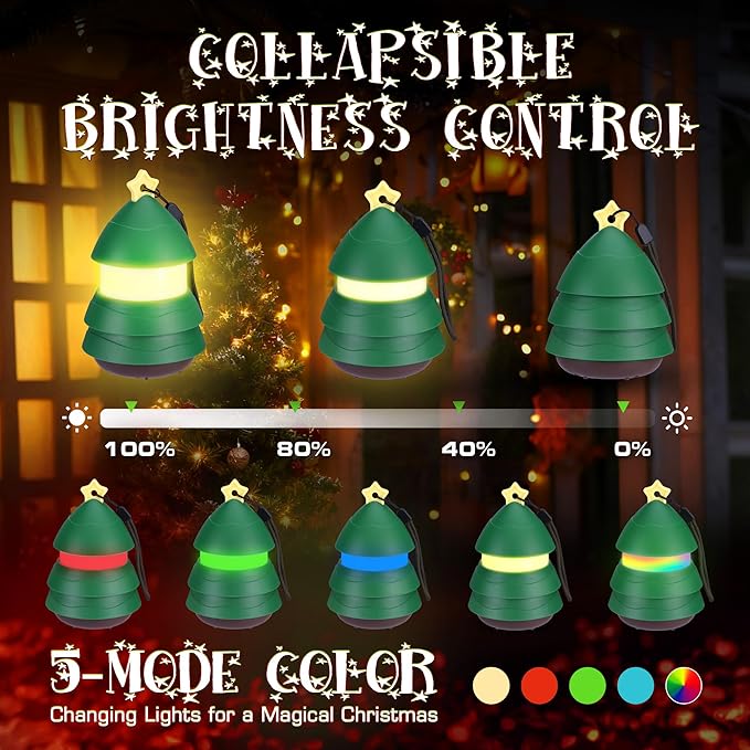 Christmas Gift EverBrite Christmas Tree Lantern 3 Pack, 5 Light Modes Holiday Decoration Presents for Women and Men, AAA Batteries Contained Stocking Stuffers, Christmas Lights Indoor & Outdoor