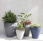 Crescent Garden Rim TruDrop Planter, Self-Watering Plant Pot, 18-Inch (Midnight)