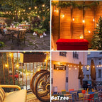 Outdoor LED String Lights 20Ft ST40 Outdoor Patio String Lights with 22 Shatterproof Edison Style LED Bulbs, Hanging Backyard Lights Waterproof UL Listed for Garden Bistro Porch Wedding Decor-Black
