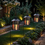 Christmas Lanterns Decorative Indoor, 14" Battery-Powered Waterproof Black LED Candle Lanterns with Timer for Patio & Outdoor, Vintage Hanging Lantern for Xmas Home Decorations, Diamond