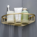 Bathroom Corner Shower Caddy Organizer, Corner-Hollow Design, SUS304 Stainless Steel Heavy Duty Rust-Proof Bathroom Shelf Organizer Holder, Wall Mounted Storage Rack, Brushed Gold