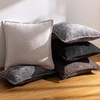 Black Decorative Throw Pillow Covers 12x20 Inch Set of 2 Cozy Soild Chenille Cushion Cases Soft Textured Lumbar Couch Pillows Cover Boho Accent Farmhouse Pillowcases for Sofa Bed