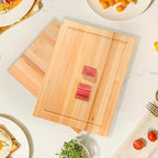 CONSDAN Wood Cutting Board for Kitchen, 16 x 12, USA Grown Solid Hickory Hardwood, Edge Grain, Chopping Board, Butcher Block with Juice Groove, Prefinished with Food-Safe Oil, 1" Thick