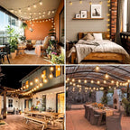 litogo 120FT LED Outdoor String Lights with Dimmer, Waterproof Patio Lights with ST38 Vintage Edison Bulbs, Warm White Outside Hanging Light with Timer for Yard Gazebo Party