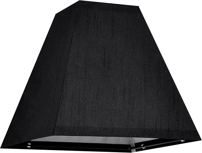 2 Pack Spider Small Square Lampshades,4"×9" × 8.3”inches Black Lampshades for Wall Lamps Table Lamps Floor Lamps-Wall Mount Natural Faux Silk Black Lamp Shade Replacement for Bedroom By GO&SO