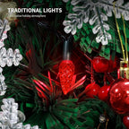 WATERGLIDE C6 Christmas Lights, 33ft 100 LED Faceted String Lights Green Wire Valentines Fairy Lights with 29V Adaptor, 8 Lighting Mode, Waterproof for Indoor Outdoor Patio Xmas Tree Party Decor, Red