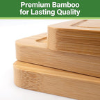 Bamboo Cutting Board For Kitchen, Bamboo Cutting Board Set of 3 with Juice Groove, Double-Sided Chopping Board Serving Board for Meat, Vegetables and Cheese