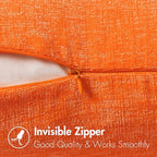 MIULEE Fall Pack of 2 Bright Orange Throw Pillow Covers 16x16 Inch Soft Chenille Pillow Covers for Sofa Living Room Couch Solid Dyed Cases