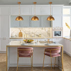 KSANA Pendant Light Kitchen Island, 10" Modern Gold Pendant Lighting Dome Shade Pendant Light Fixtures for Kitchen, Dining Room, Hallway, Brushed Antique Gold Finish