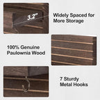 Key Holder Wall Mount, Entryway Mail Organizer with Shelf, Decorative Key Hanger with 7 Hooks Holds Leashes and Glasses, Includes Mounting Hardware (13.8” x 5.3” x 3.2”)