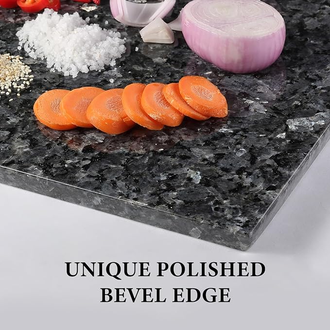 Koville Norwegian Natural Granite Cutting Board for Kitchen, 16x12inch Large Hand Crafted Stone Slab for Cheese, Charcuterie, Pastry Board - Wedding Gift, House Warming Gift