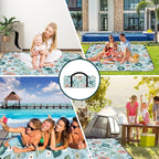 80"x60" Waterproof Picnic Blanket Large Outdoor Camping Blanket Foldable Picnic Camping Blanket Thicker Machine Washable Picnic Mat Portable Wearable for Picnics, Camping