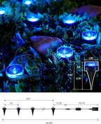 VCOKEN Christmas Pathway Lights, 50FT with Smart 15 LED Outdoor Ground Light with App Control, DIY Scene Modes IP65 Waterproof Walkway Lights with Music Sync for Yard, Walkway Driveway Garden Decor