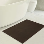 American Soft Linen Bath Rug, 17 in 24 in 100% Cotton Bath Mats Rugs for Bathroom, Slip Reducer Washable Shaggy Form Area Rugs, Brown Bath Rug