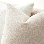 ANRODUO Pack of 2 Textured Boucle Throw Pillow Covers Soft Beige Euro Decorative Accent Solid Pillow Cases Cozy Modern Couch Cushion Case for Chair Sofa Bedroom Living Room Home Decor, 22 x 22 Inch