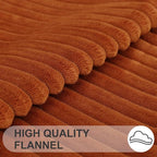Simmore Decorative Fall Throw Pillow Covers 12x20 Set of 2, Soft Natural Plush Flannel Double-Sided Fluffy Lumbar Pillow Covers for Couch Sofa Living Room, Rust