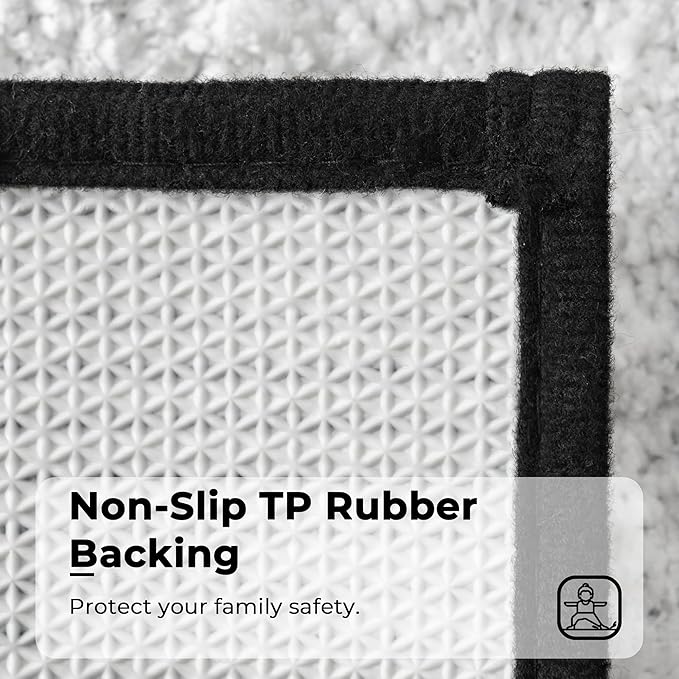GRANNY SAYS Microfiber Bathroom Rugs Non Slip Washable, Water Absorbent Bathroom Mats for Tub Non Slip, Soft Bath Mats for Floor & Shower, Long Bath Rug, 20" x 32", Black Bath Rug