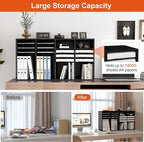 TQVAI Wood Literature Organizer, 36 Slots Classroom Mailbox with Adjustable Dividers, Mail Sorter Organizer Countertop Vertical Heavy Duty Office Mailbox Cubbies, Black