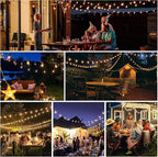 Outdoor String Lights 20ft LED Hanging Globe Patio Lights with G40 Shatterproof Bulbs(7+1 Bulbs), Waterproof Connectable Hanging Light for Indoor Outdoor Decor Garden Camping Backyard Porch
