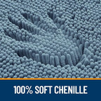 OLANLY Bathroom Rugs 70x24, Extra Soft Absorbent Chenille Bath Rugs, Rubber Backing Quick Dry, Machine Washable Bath Mats for Bathroom Floor, Tub and Shower, Home Decor Accessories, Airy Blue