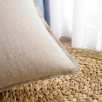 Jeanerlor Solid Natural Cotton Linen Decoration 18"x18" Throw Pillow Sham Cushion Case Soft Pillow Cover Delicate Decorative Pillowcase for Teen Boys&Girls, (45 x 45cm),2 Packs, Light Linen